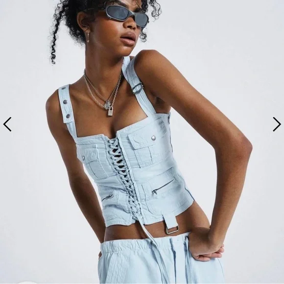 JADED LONDON タンクトップ Jaded London Double Layer Twisted Tank Top | Urban Outfitters